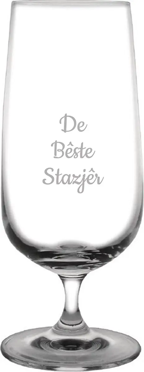 Gegraveerde bierglas op voet 41cl De Bêste Stazjêr