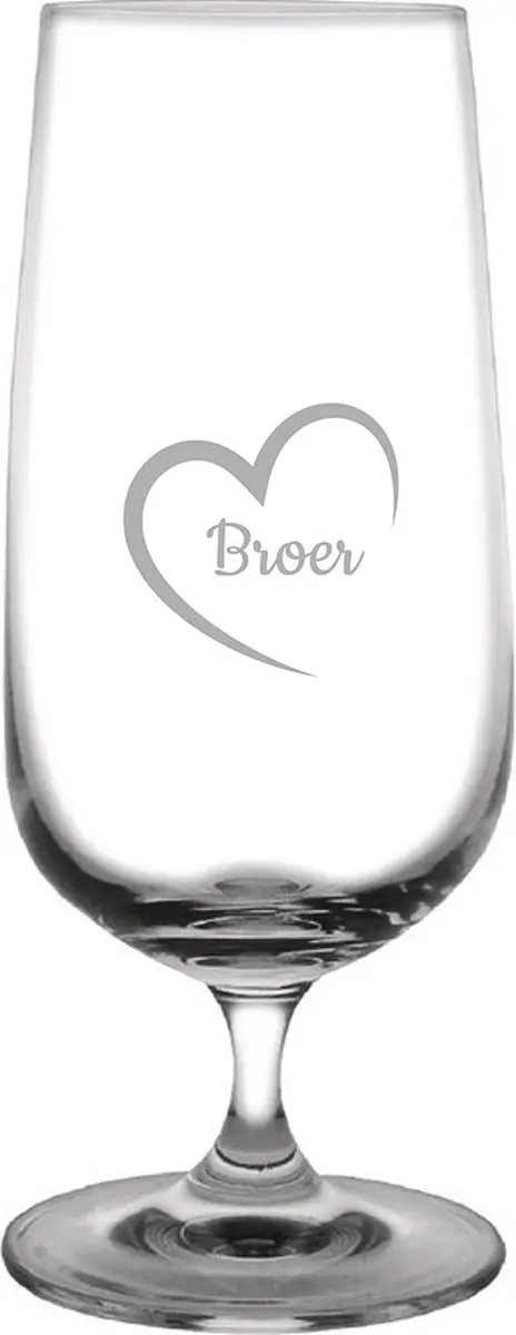 Gegraveerde bierglas op voet 41cl Broer mei hert