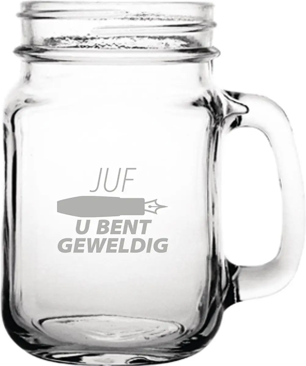 Gegraveerde Drinkglas 45cl Juf u bent geweldig
