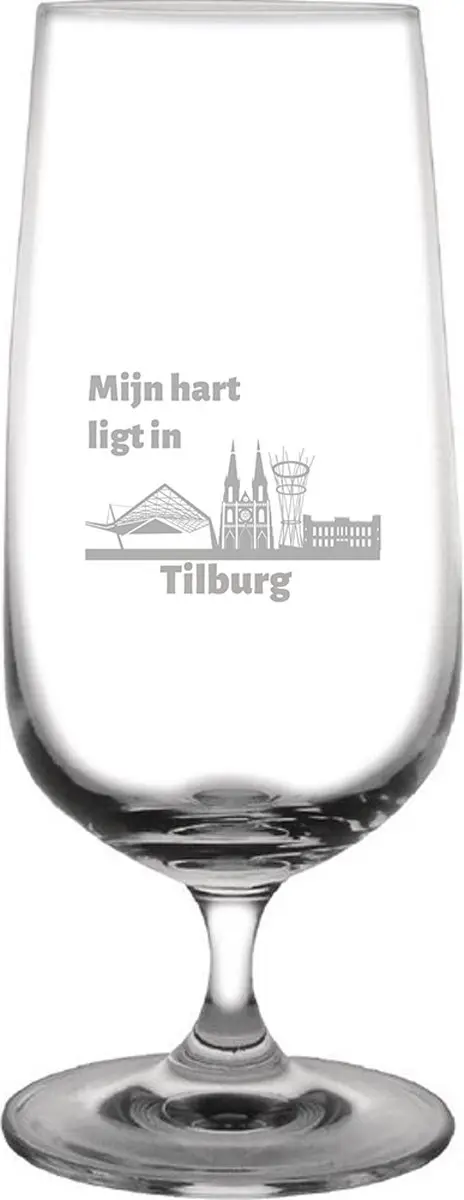 Gegraveerde bierglas op voet 41cl Tilburg