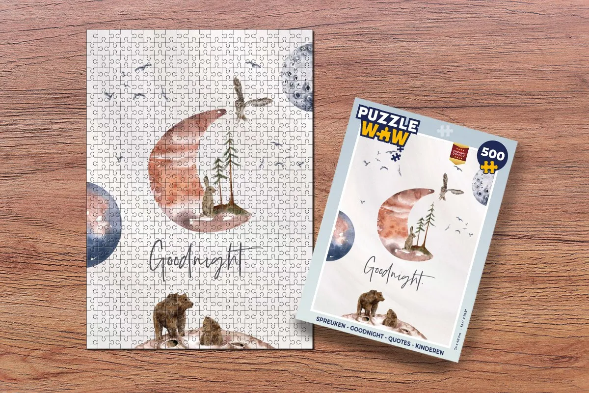 PuzzleWow Quotes Goodnight Legpuzzel 500 Stuks - Multicolor
