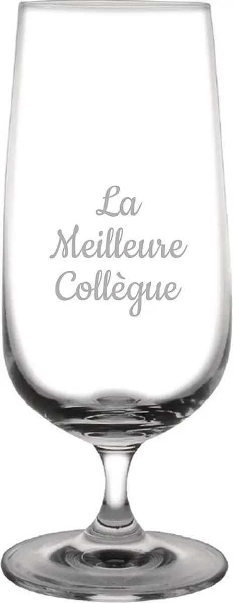 Bierglas op voet gegraveerd
