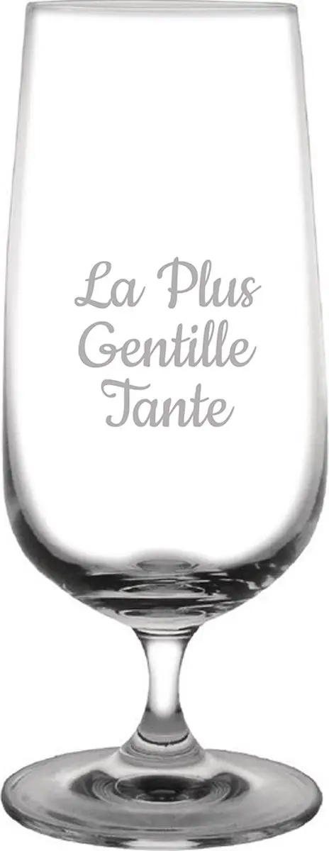 Bierglas op voet gegraveerd