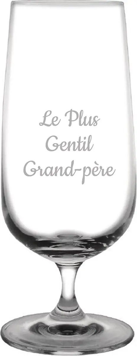 Bierglas op voet gegraveerd