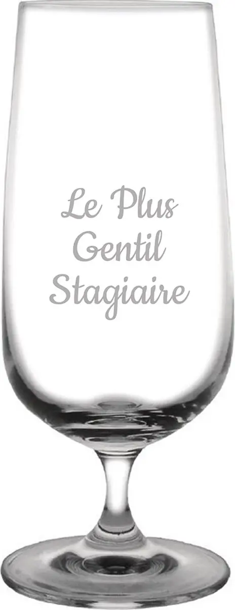 Bierglas op voet gegraveerd