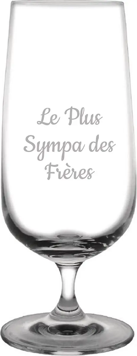 Bierglas op voet gegraveerd