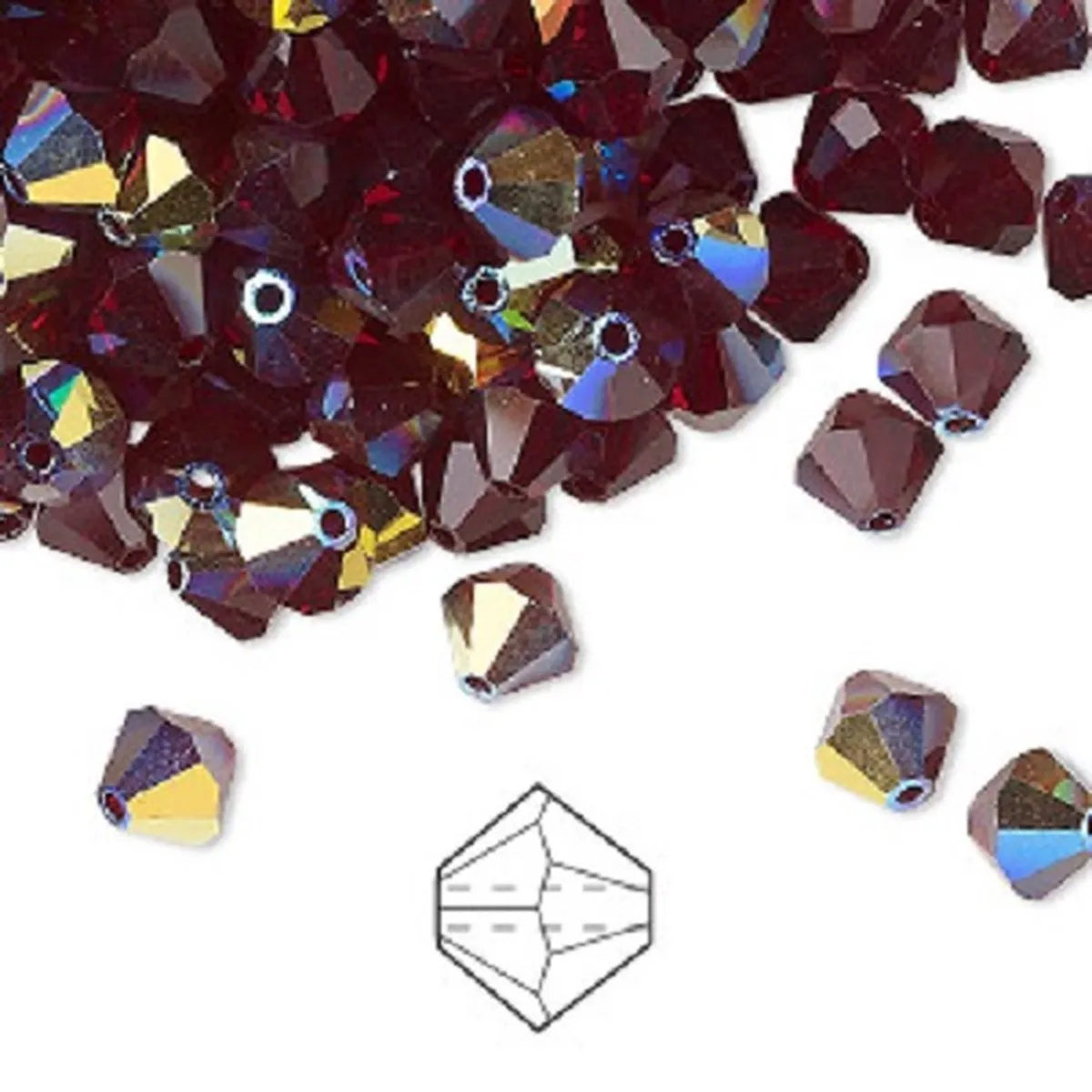 Swarovski Elements Xilion Bicone 5328 Garnet AB