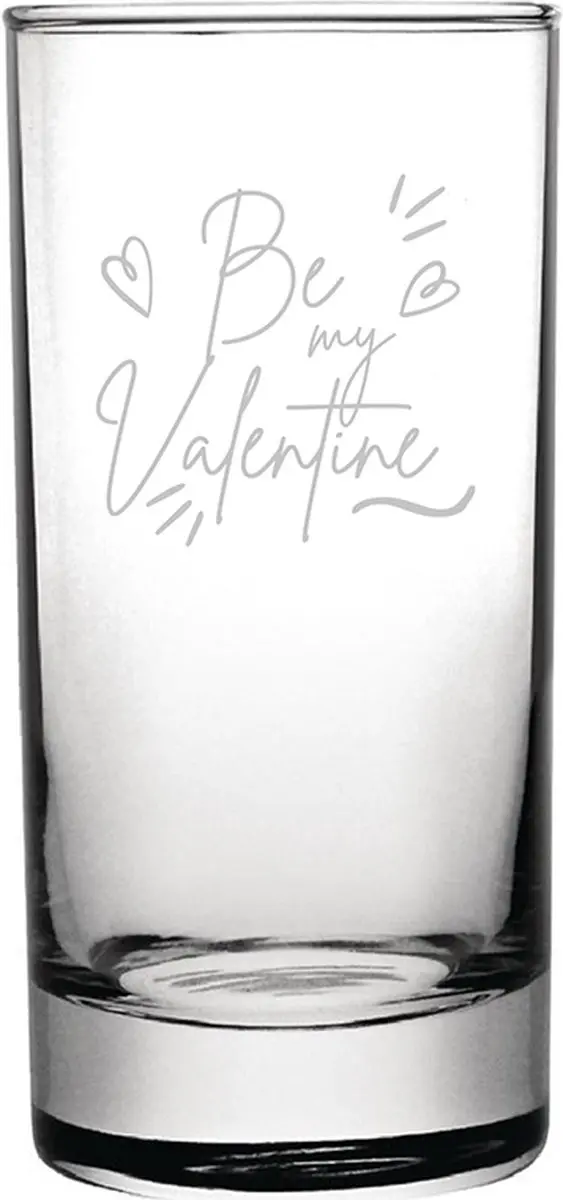 Gegraveerde longdrinkglas 28,5cl Be my valentine
