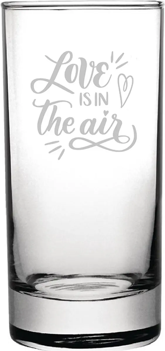 Gegraveerde longdrinkglas 28,5cl Love is in the air