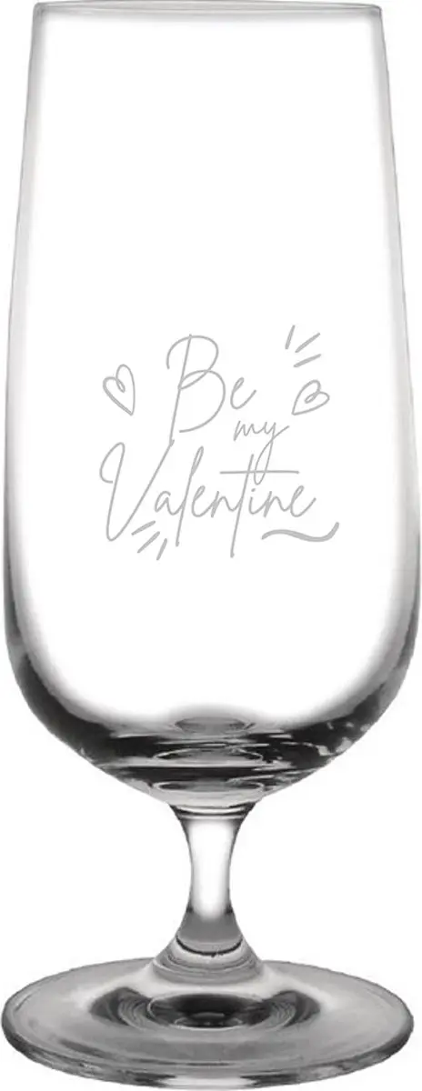Gegraveerde bierglas op voet 41cl Be my valentine
