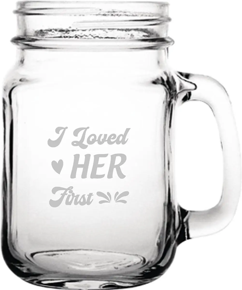 Gegraveerde drinkglas 45cl I loved her first