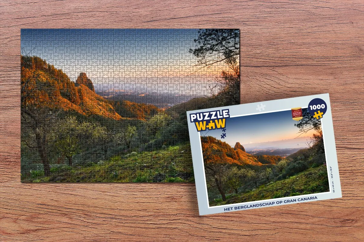 PuzzleWow Gran Canaria Legpuzzel 1000 Stuks - Multicolor