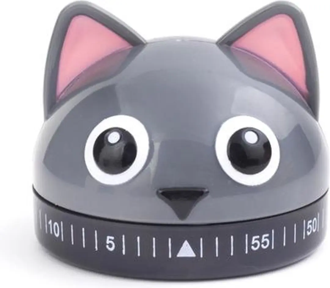 Kikkerland Kat Kookwekker Grijs