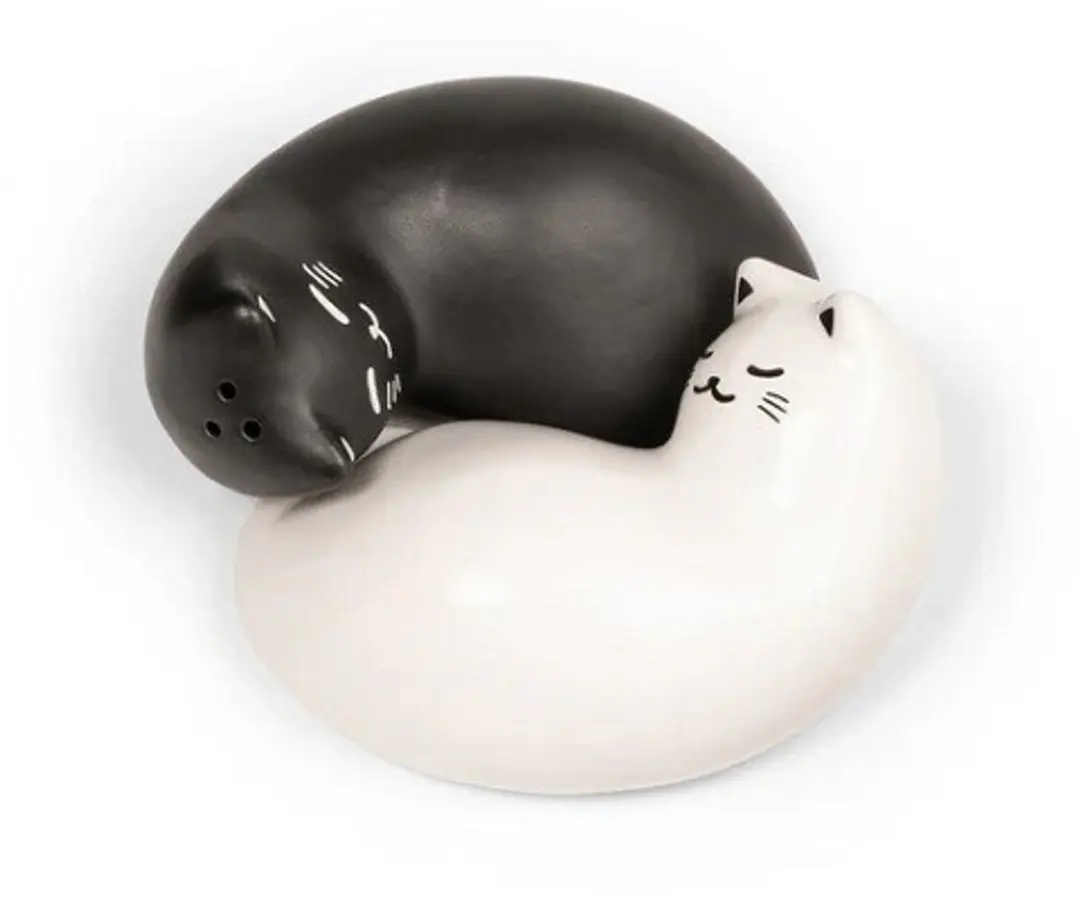 Kikkerland Purrfect Zout- en pepermolen - Zwart/Wit - afbeelding 6 van 6