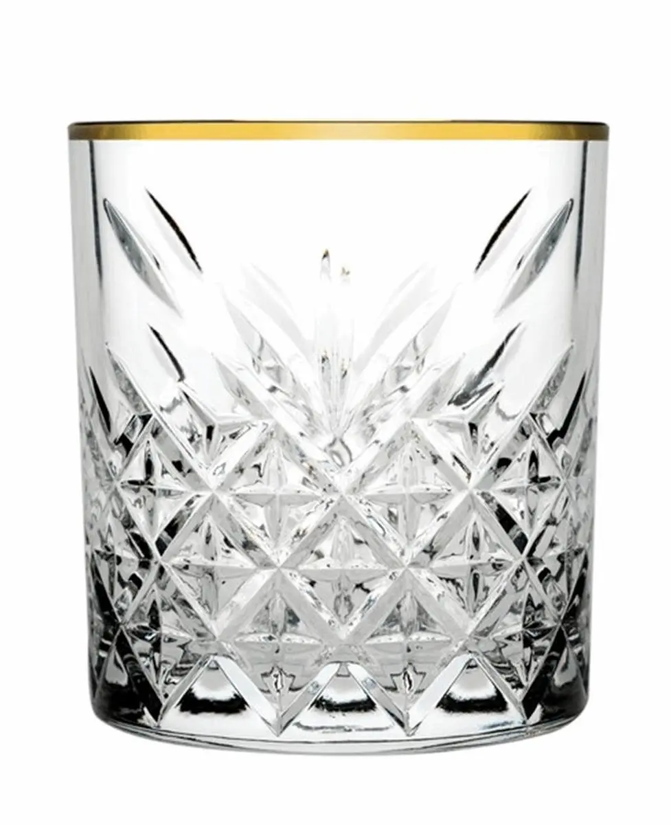 Pasabahce Timeless Tumbler 35,5 cl goud (Golden Rim) set van 4)