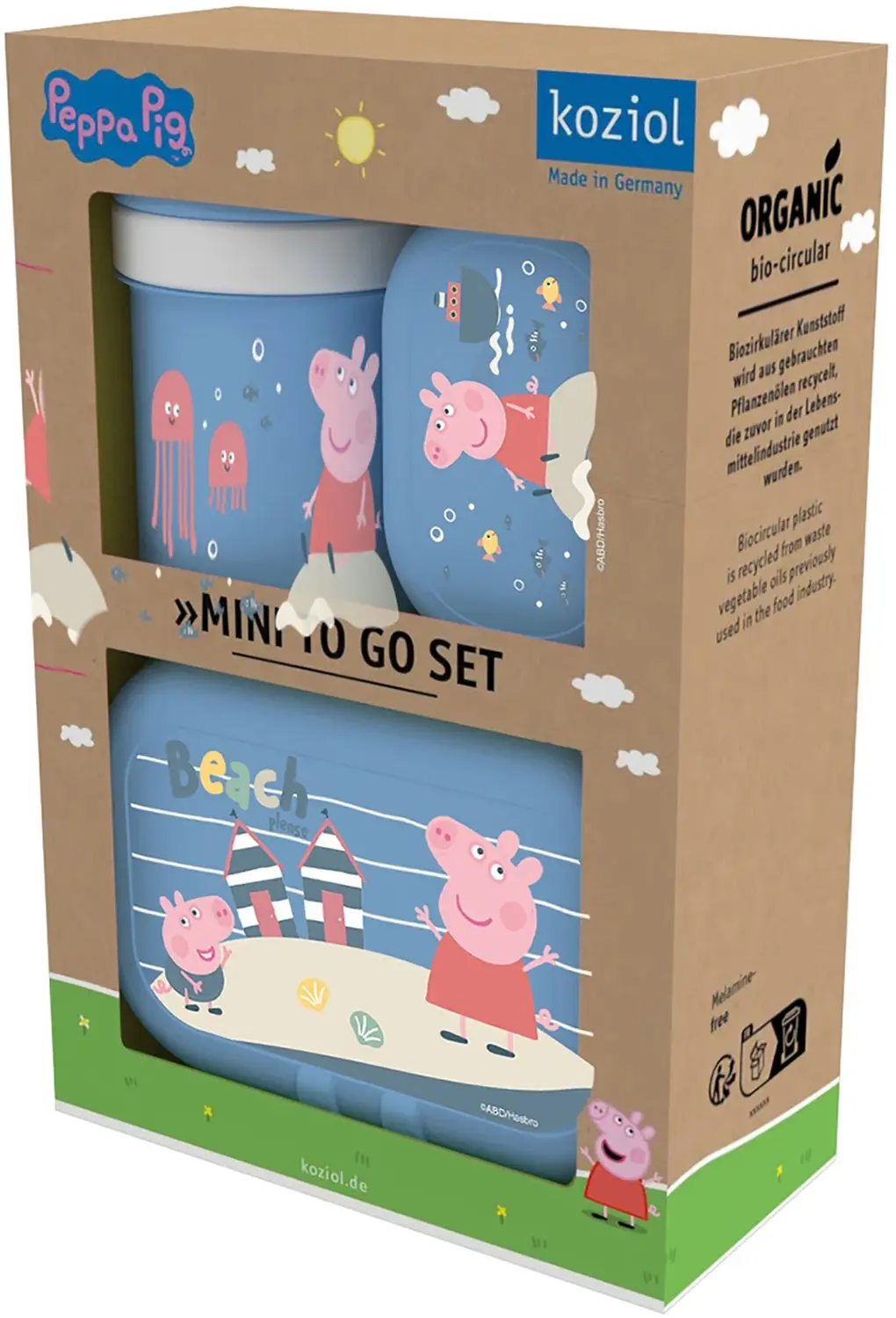 Koziol Peppa Pig Waves To Go lunchpakket 3-delig - Blauw - afbeelding 2 van 2