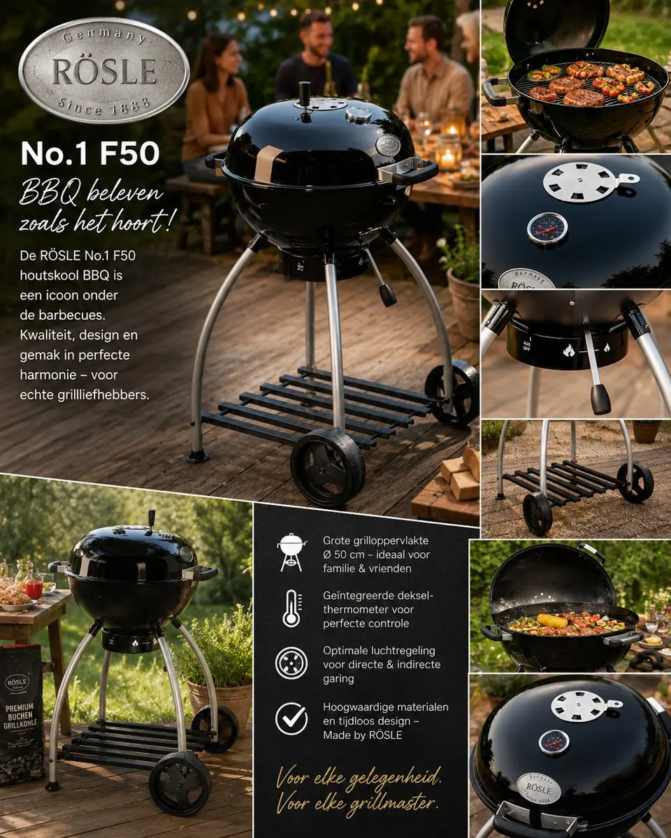 Rösle Houtskoolbarbecue Sport F50