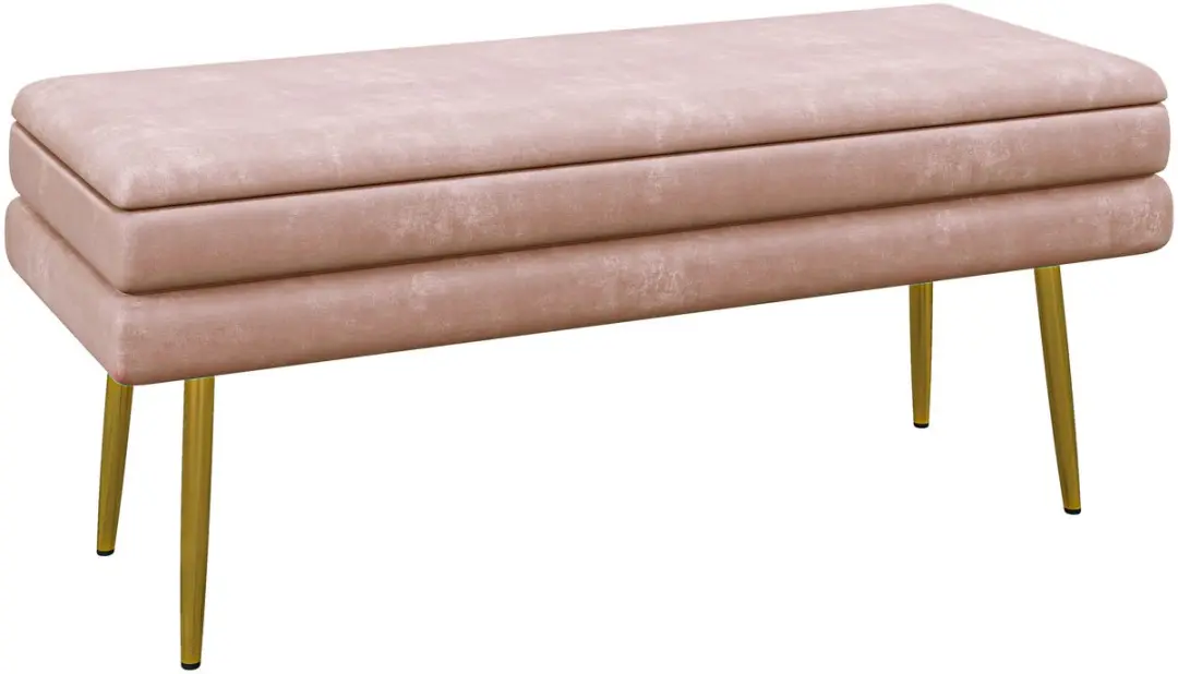 HOMCOM-Sitzbank-Polyester, Stahl-100L x 37,5B x 42H cm-Rosa