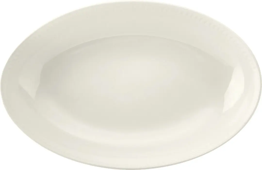 Serveerschaal, 30.5 cm, Ovaal, Keramiek, Crème Wit