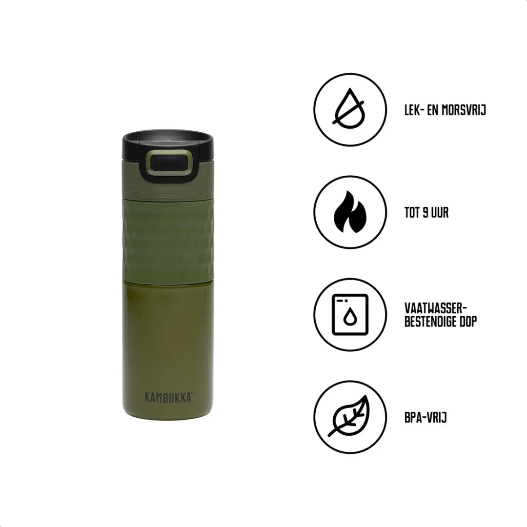 Kambukka Etna Grip Thermosbeker 500ml - Khaki - afbeelding 4 van 6