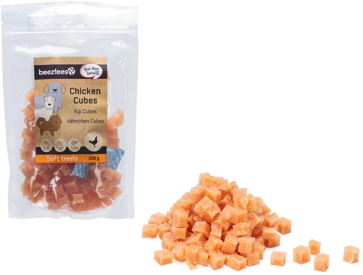 Beeztees Tasty Treats Kip Cubes Mini Hondensnacks 200g