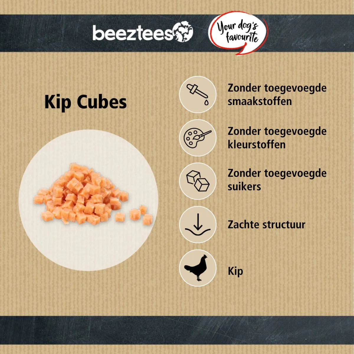 Beeztees Tasty Treats Kip Cubes Mini Hondensnacks 200g