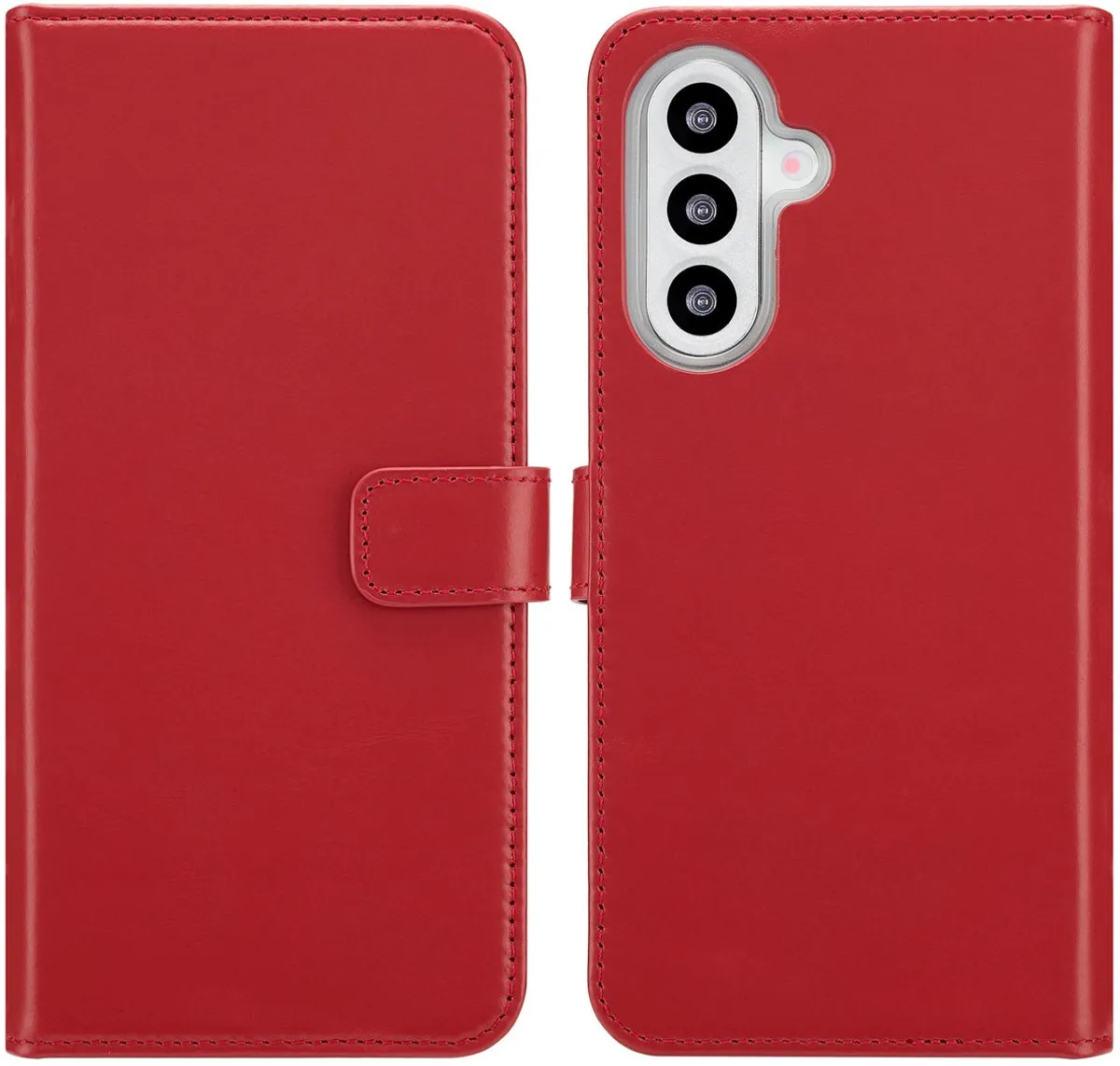 Selencia Hoesje Samsung Galaxy A26 - Echt Lederen Bookcase Rood