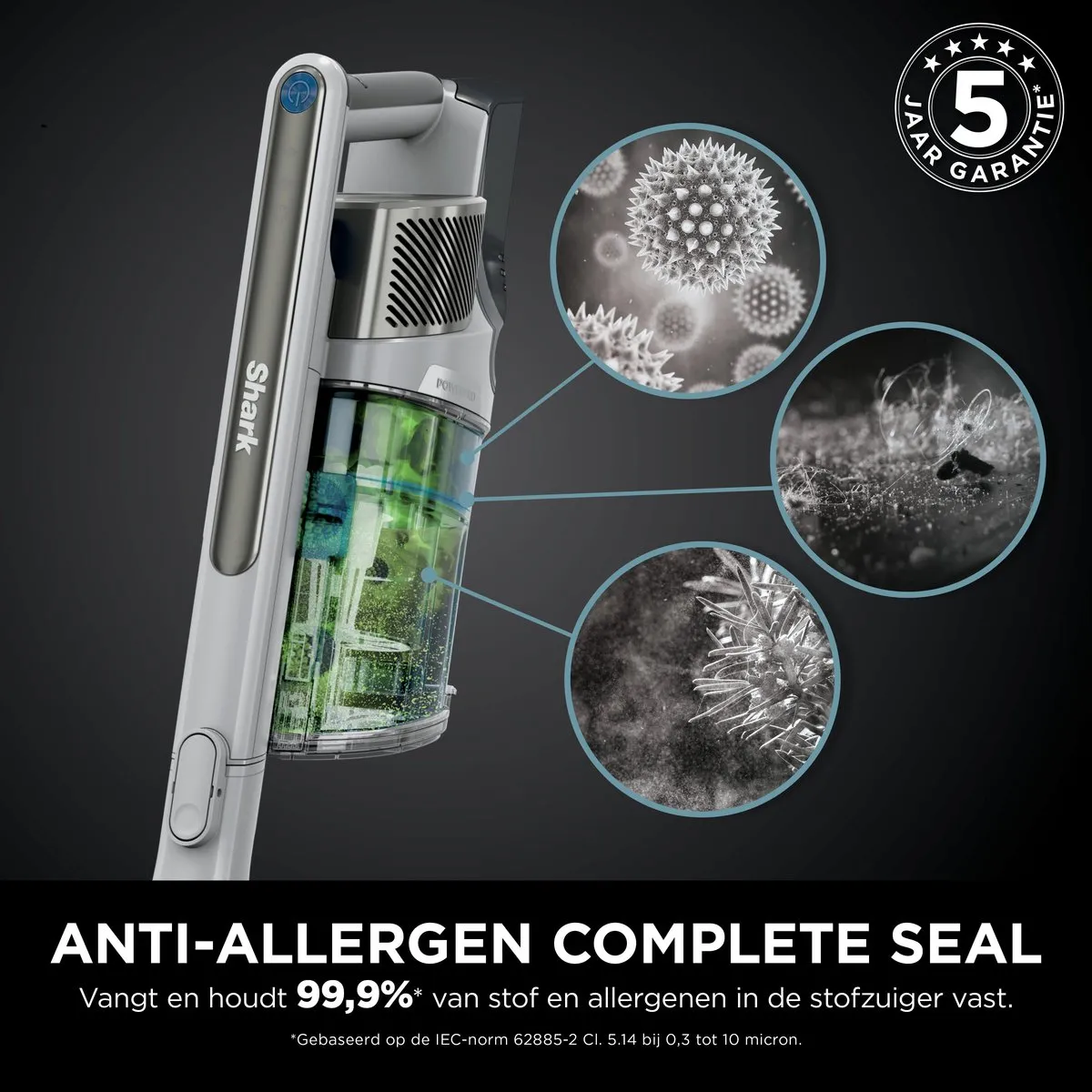 Shark PowerPRO Pet draadloze steelstofzuiger met FURFINS dierenharenborstel - IZ380EUT