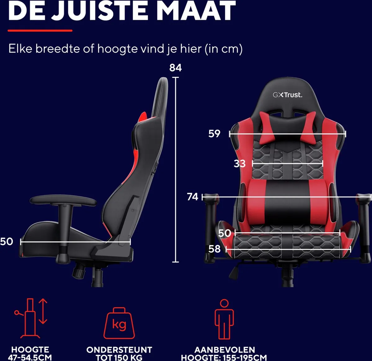 Trust GXT 708R Resto Gaming Stoel - Rood - 24217