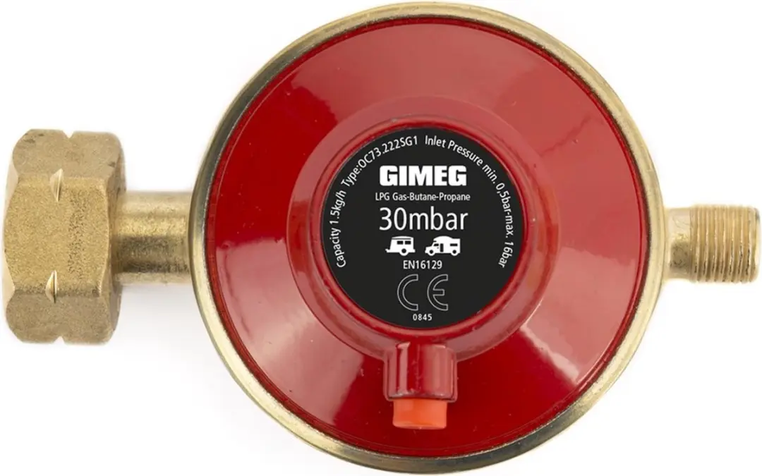 Gimeg Universele Drukregelaar 1/4" Links Afblaas 30mbar