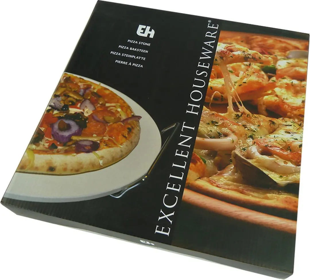 Excellent Houseware Pizzasteen 33cm Beige - afbeelding 6 van 6