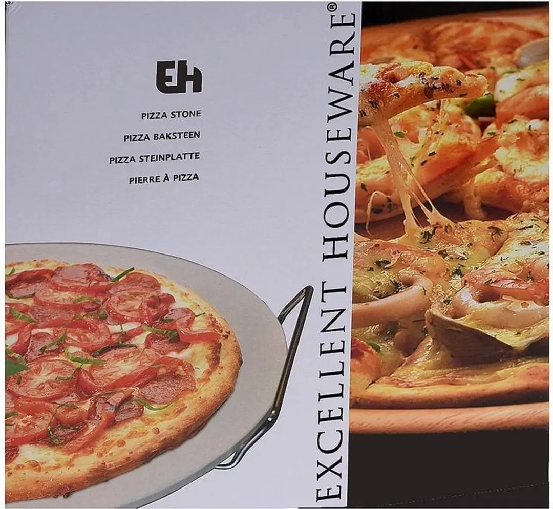 Excellent Houseware Pizzasteen 33cm Beige - afbeelding 4 van 6