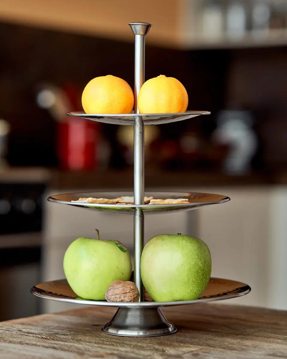 Excellent Houseware DoaBuy 3-laags Etagère RVS - Zilver - afbeelding 3 van 6