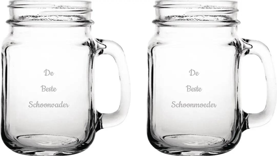 Gegraveerde Drinkglas 45cl De Beste Schoonvader- De Beste Schoonmoeder