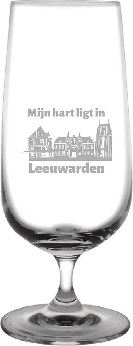 Gegraveerde bierglas op voet 41cl Leeuwarden