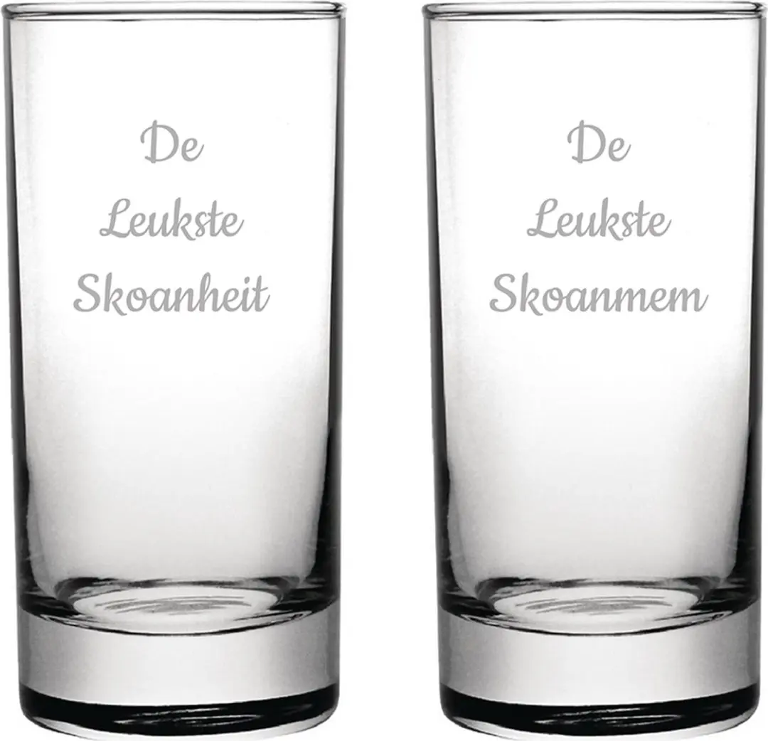 Gegraveerde longdrinkglas 28,5cl De Leukste Skoanheit-De Leukste Skoanmem