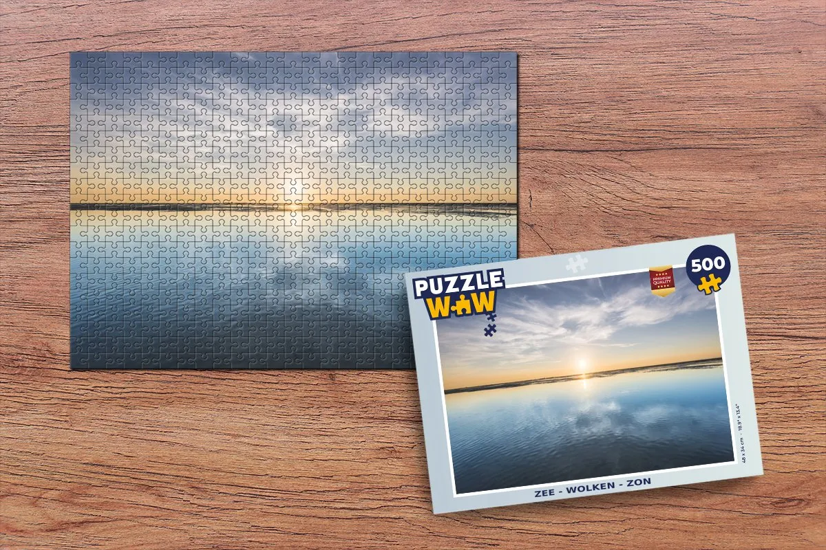 PuzzleWow Zee Wolken Zon Legpuzzel 500 Stuks - Multicolor