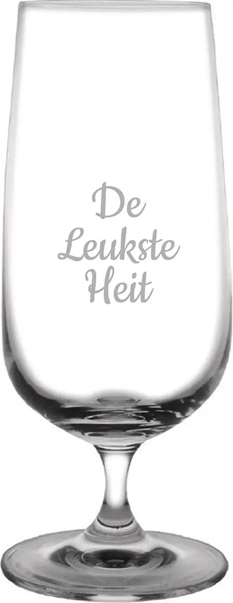 Gegraveerde bierglas op voet 41cl De Leukste Heit