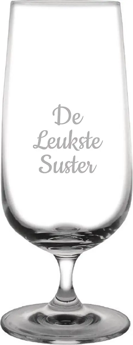 Gegraveerde bierglas op voet 41cl De Leukste Suster