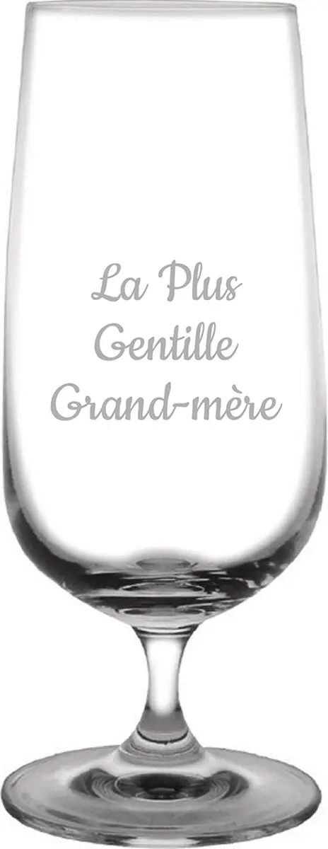 Bierglas op voet gegraveerd