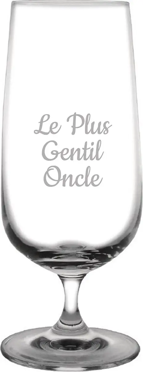 Bierglas op voet gegraveerd