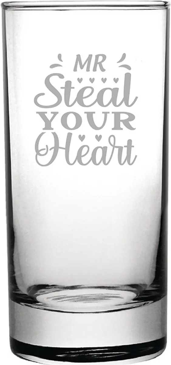 Gegraveerde longdrinkglas 28,5cl Mr. Steal your heart