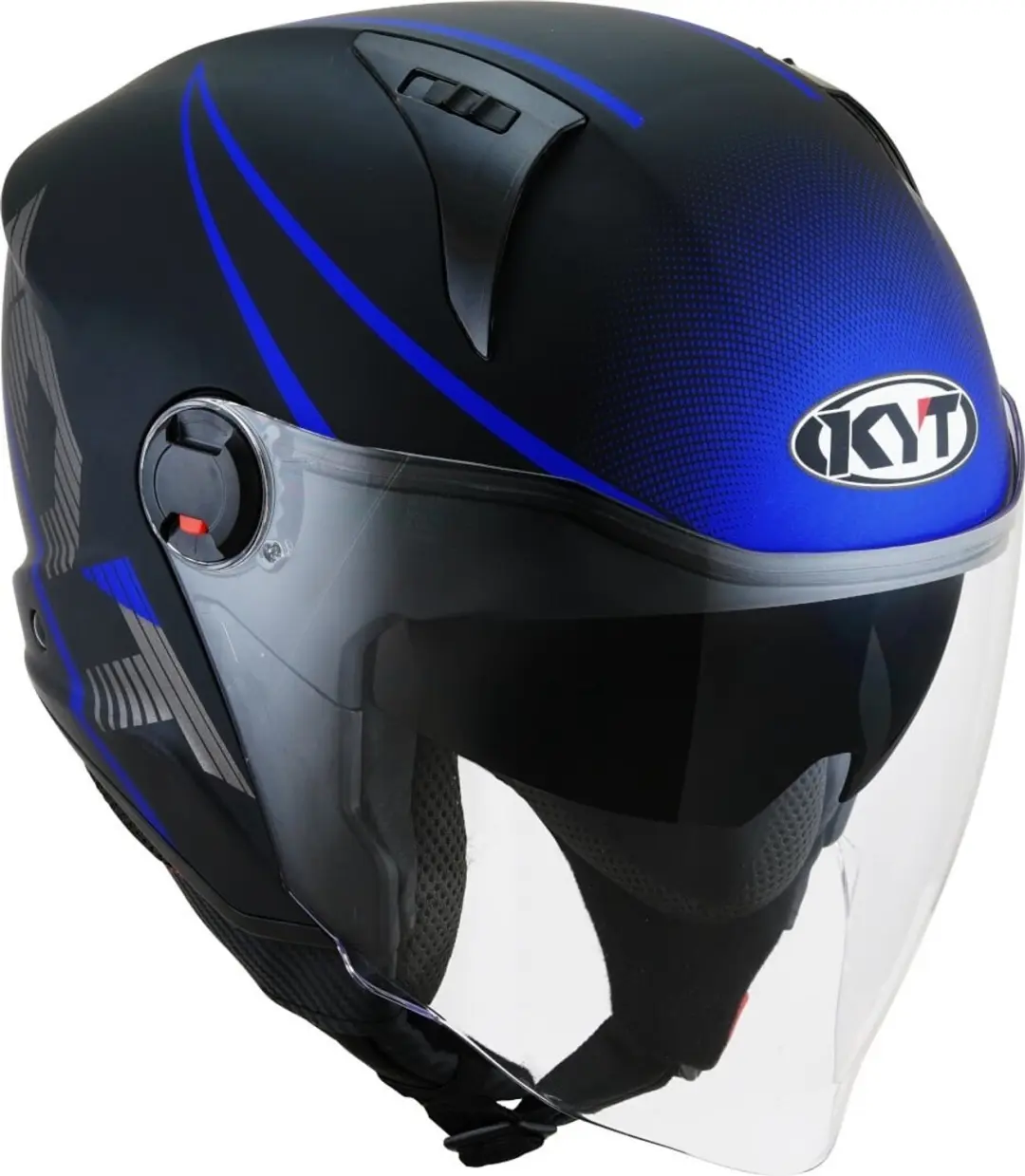 KYT D-City Colorful Jethelm - Zwart/Blauw L - afbeelding 5 van 6