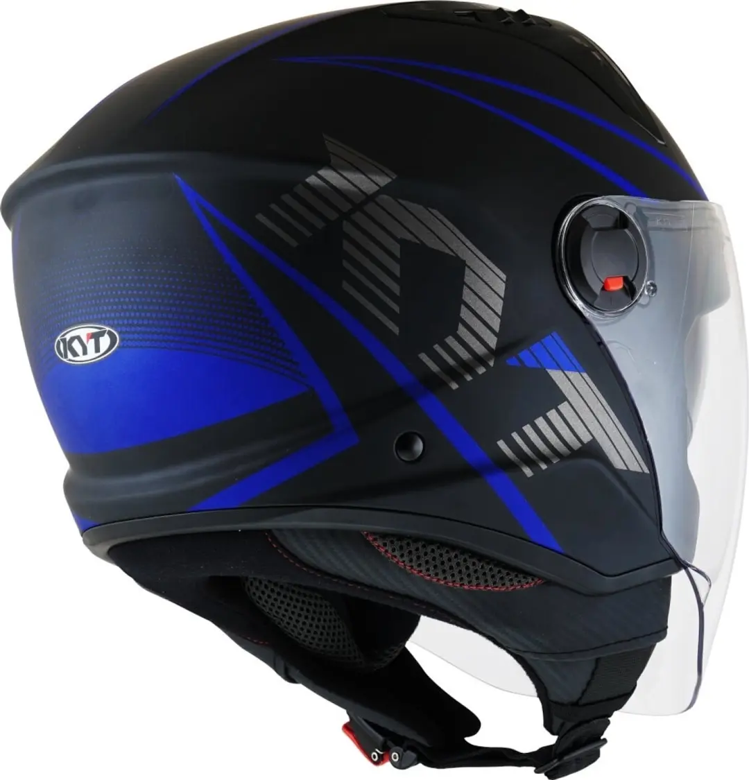 KYT D-City Colorful Jethelm - Zwart/Blauw L - afbeelding 6 van 6