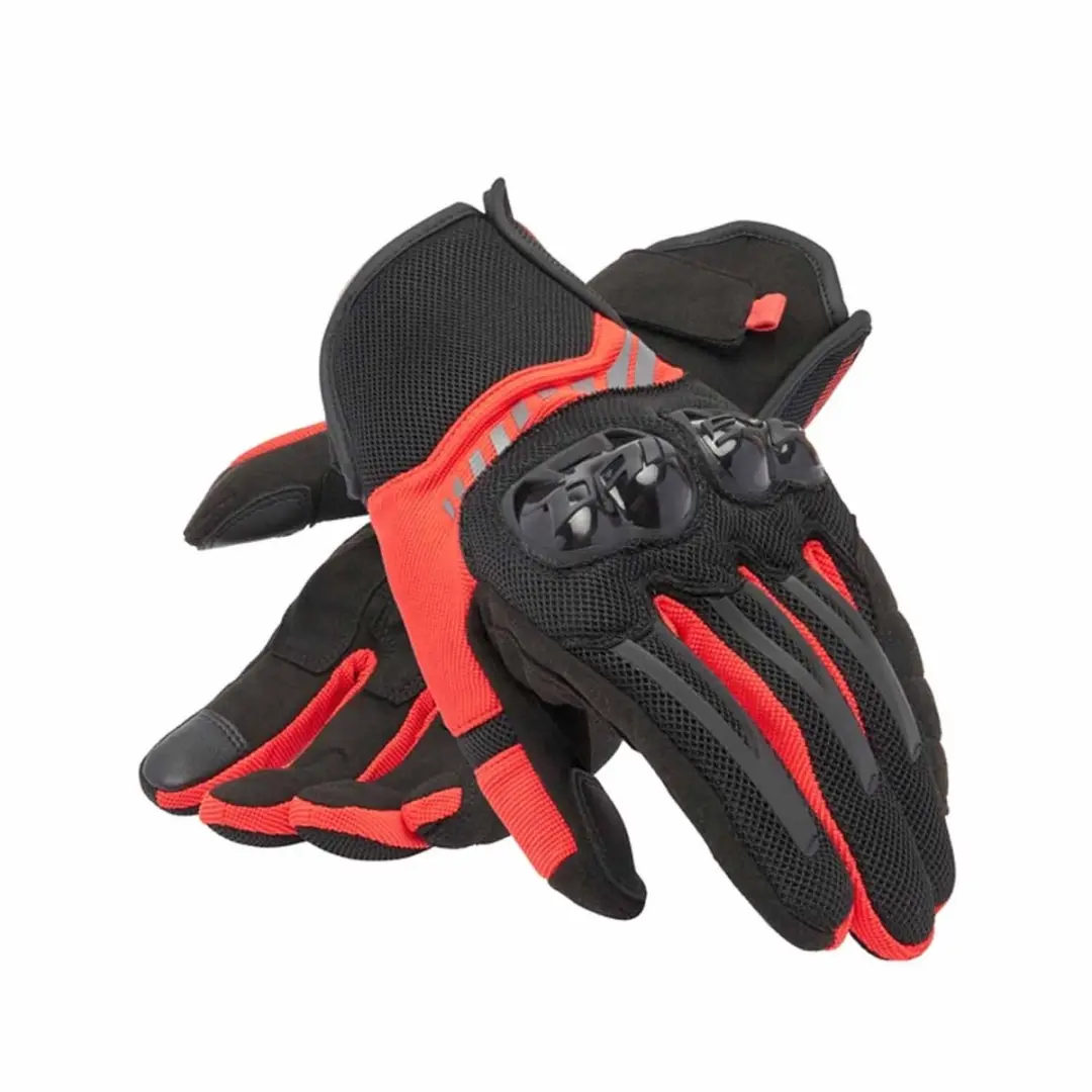 Dainese MIG 3 Air Tex Handschoenen Zwart Rood Lava