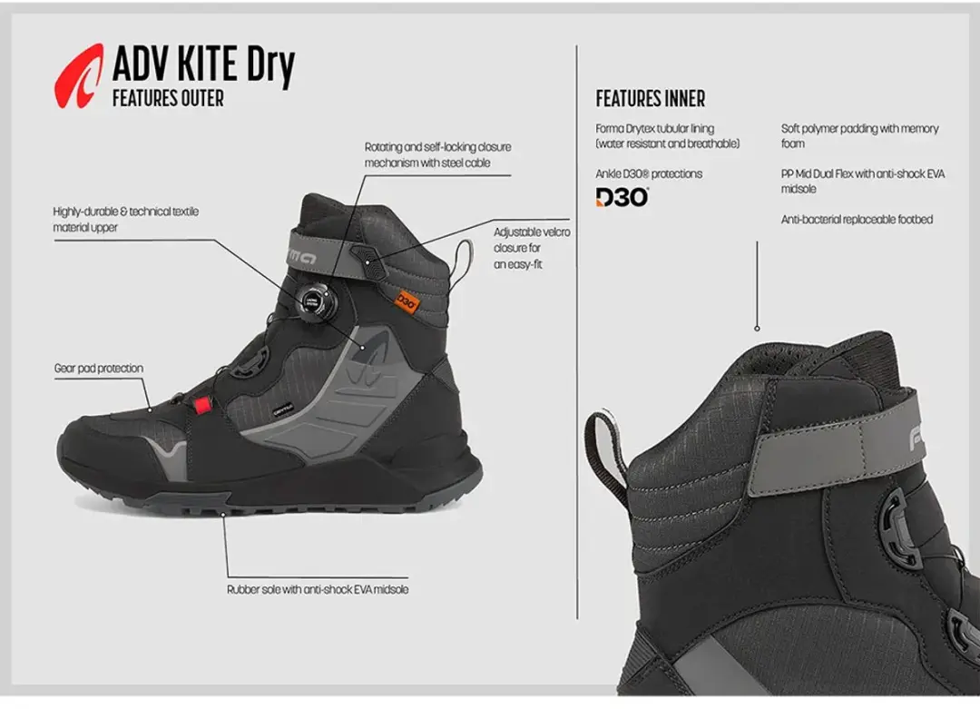 Forma Adventure Kite Dry Motorlaarzen - Zwart/Bruin - afbeelding 2 van 6