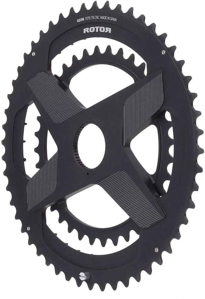 Rotor Aldhu Direct-Mount Dubbel Kettingblad 53/39T - Zwart - afbeelding 5 van 6