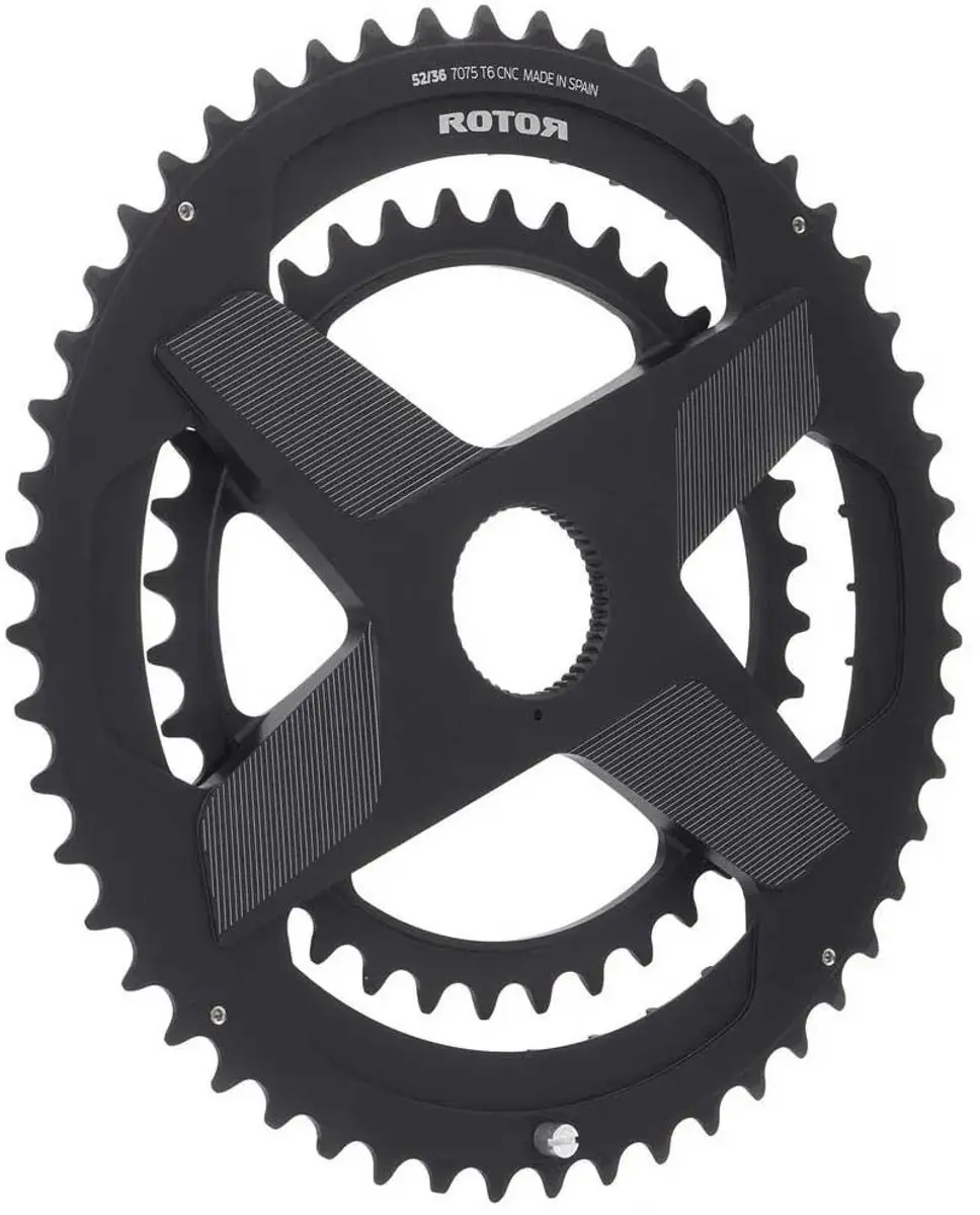 Rotor Aldhu Direct-Mount Dubbel Kettingblad 53/39T - Zwart - afbeelding 2 van 6