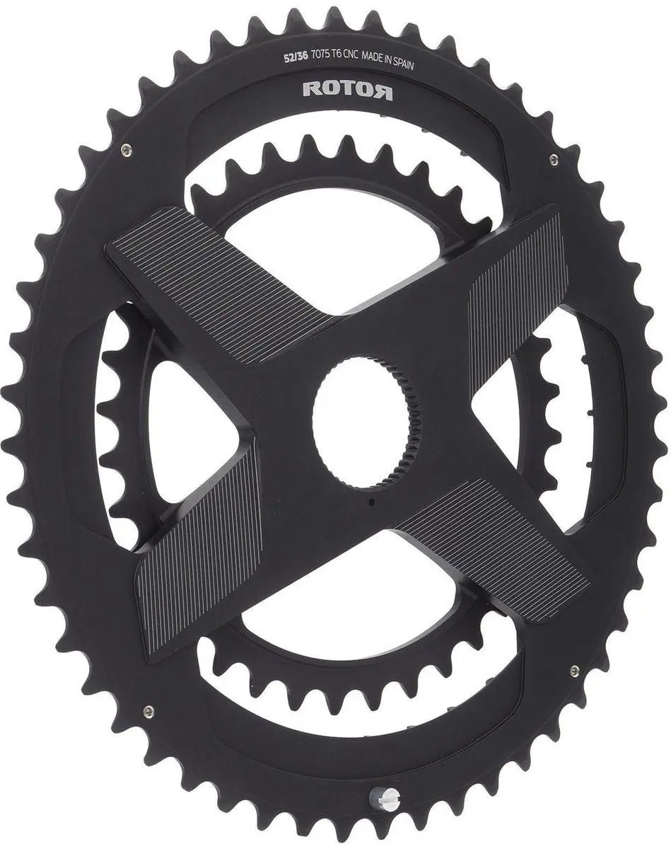 Rotor Aldhu Direct-Mount Dubbel Kettingblad 53/39T - Zwart - afbeelding 4 van 6