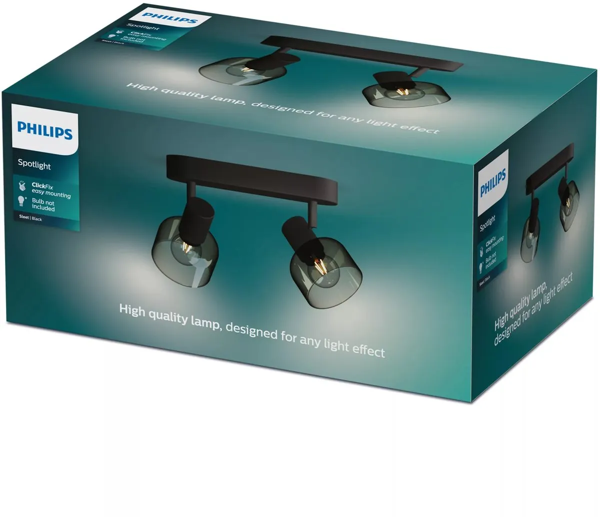 Philips Sleet Spot Plafondspot 2x25W - Zwart